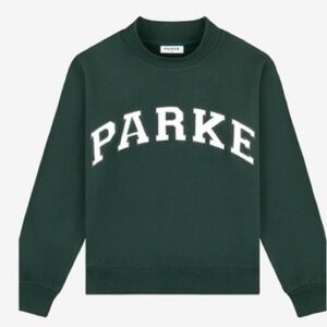NWT PARKE FOREST GREEN MOCKNECK Back to School Varsity Pullover Sweatshirt L/XL